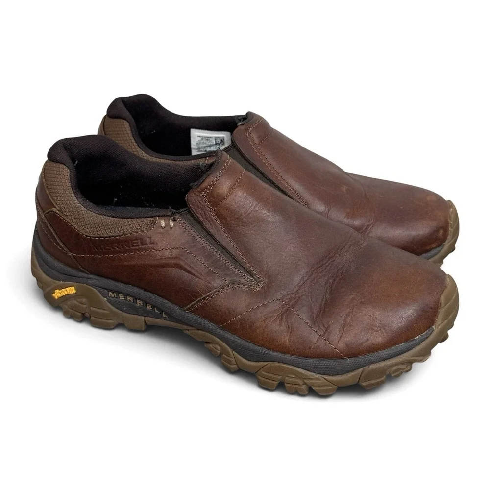 Merrell Men's Moab Adventure Luna Moc Leather Shoes 11.5 Brown Vibram Sole